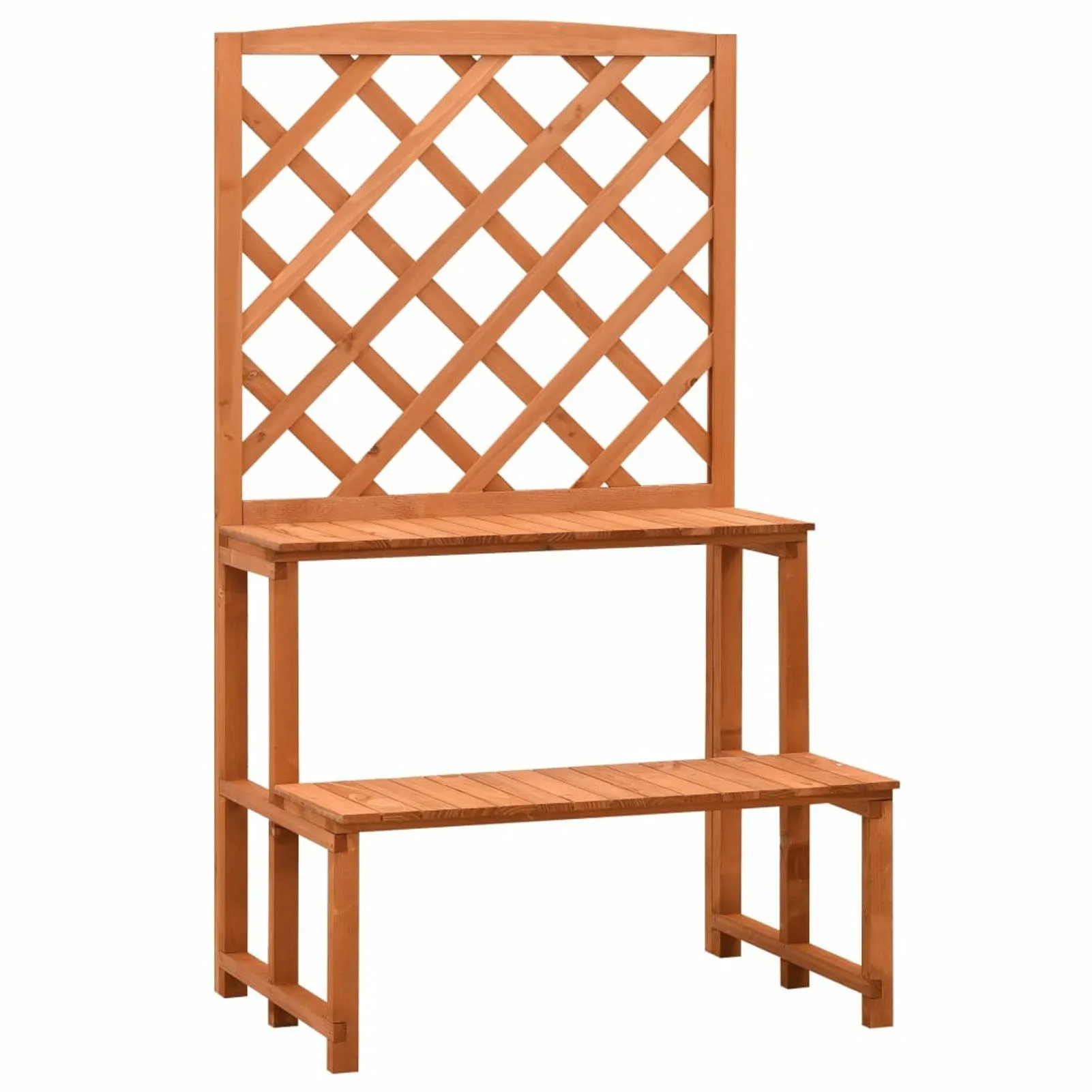 

Plant Stand with Trellis Orange 27.6"x16.5"x47.2" Solid Firwood