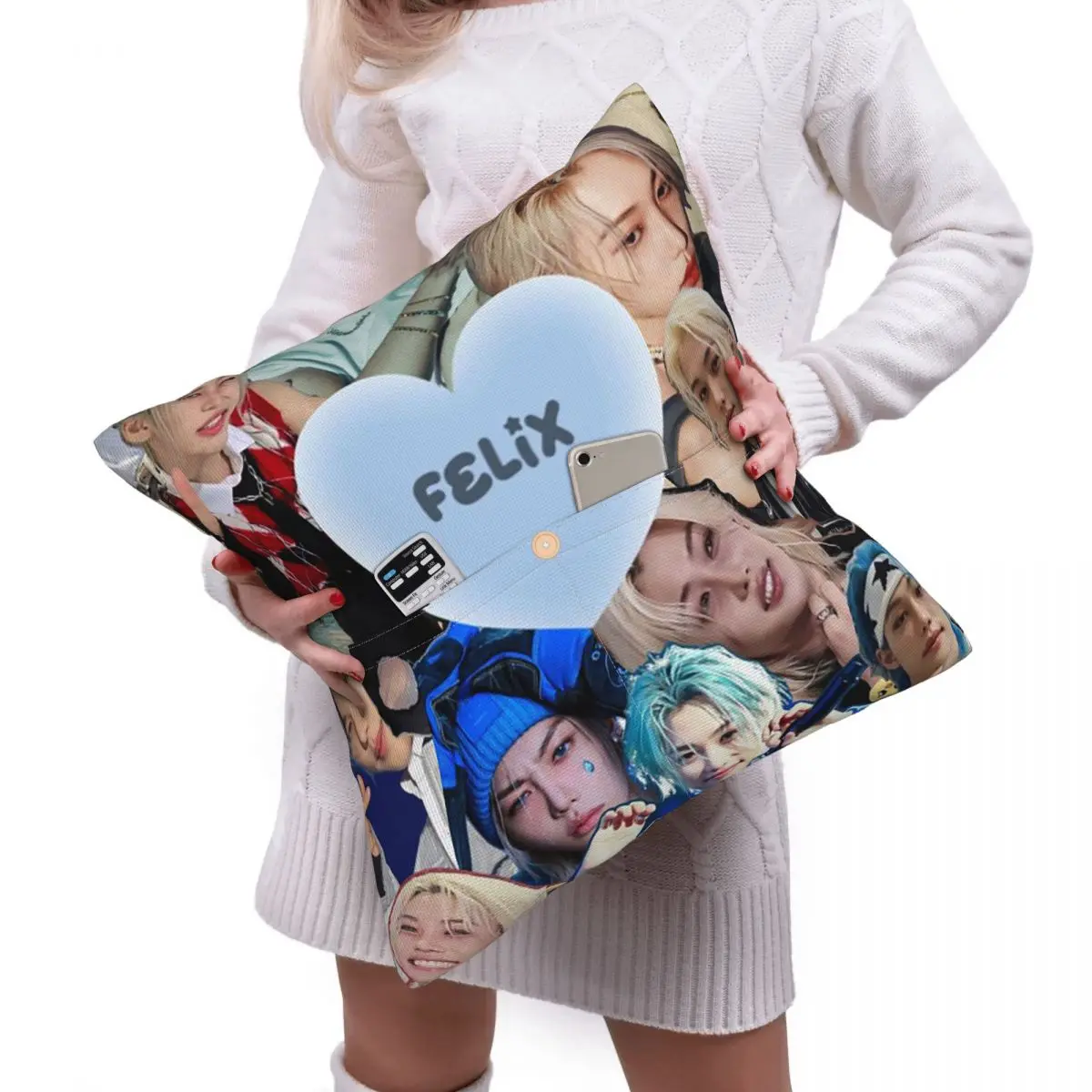 Фото Декоративная наволочка/чехол для подушки HyunJin (корейская K-pop певица), квадратная, из полиэстера, для дома и спальни, для комфортного сна №2