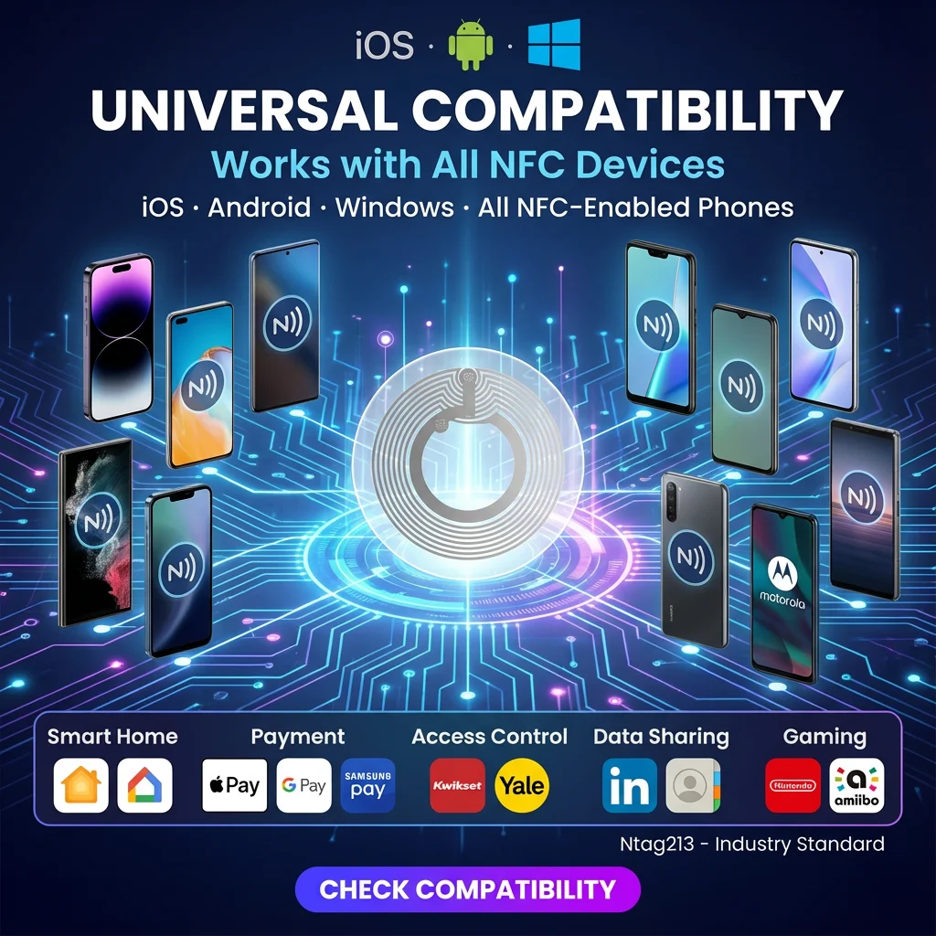 Фото 35 мм NTAG213 влажная встроенная ПЭТ NFC-тег наклейка 13,56 МГц ISO14443A этикетка телефон доступна RFID клейкая этикетка №3