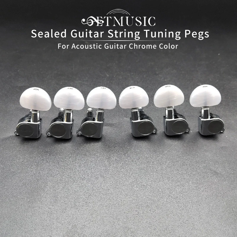 

6PC Guitar String Tuning Pegs Key Tuner Machine Head with White Pearl for Electric Guitar Chrome