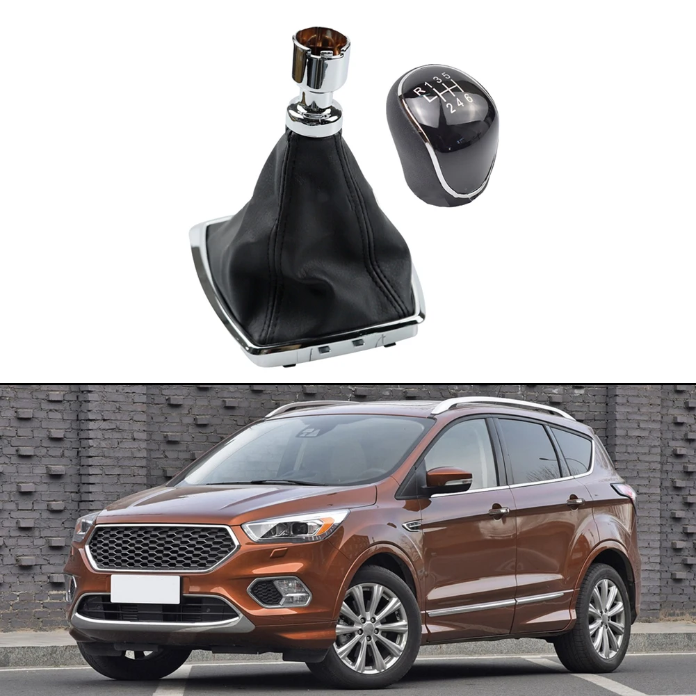6-скоростная ручка переключения передач + хромированная рамка для Ford Kuga C-Max
