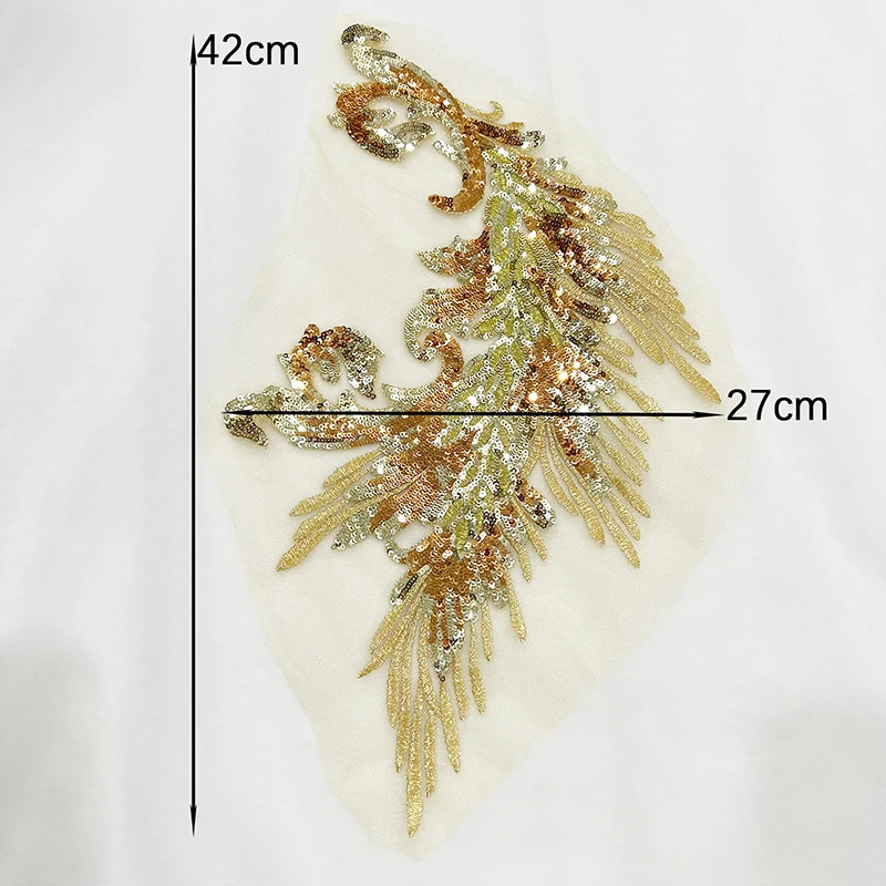 Блестящие нашивки синие золотые фиолетовые красные перья Пришивные на