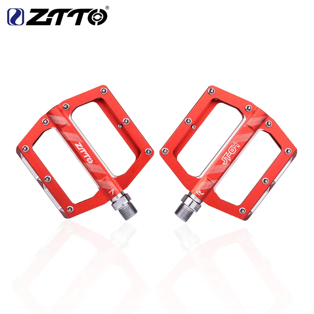 

ZTTO Bicycle Pedals Sealed DU Bearing Aluminum Alloy Cycling Bike Pedals Hollow Ultralight Non-slip Cleat Bike Part Flat