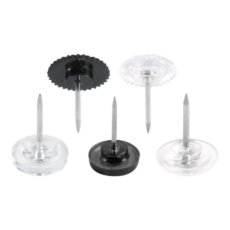 

50/100Pieces Gear-shape Push Pins Flat Head Map Pins Clear Pushpins for Cork Board, Clear Sewing Pins for Fabric Sewing