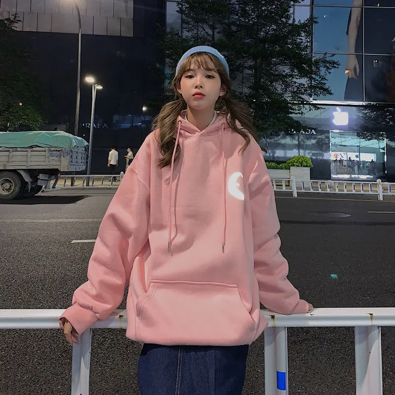 С капюшоном толстовки для пар унисекс стиль Ins рандомный дизайн уличная одежда в