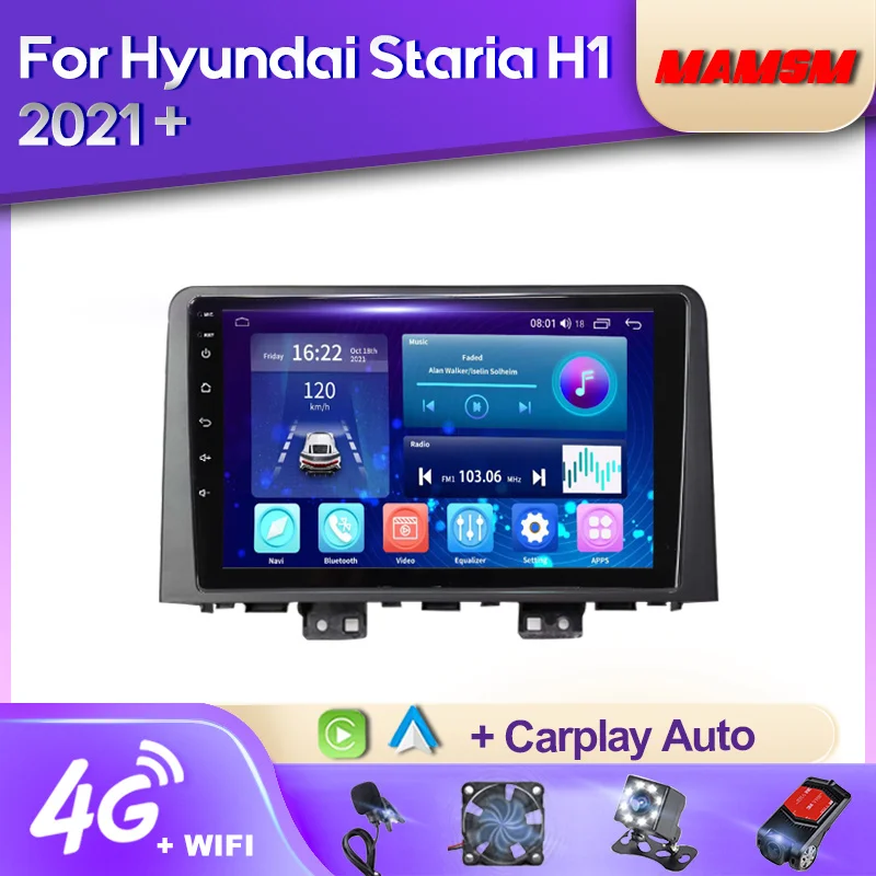 

Автомобильное радио MAMSM 2K QLED Android 12 для Hyundai Staria H1 2021 + мультимедийный видеоплеер Навигация стерео GPS Авторадио Carplay