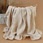 плед для новорожденных пеленки для новожденных одеяло Пеленка для новорожденных, хлопковое муслиновое одеяло с оборками, для младенцев, банное полотенце