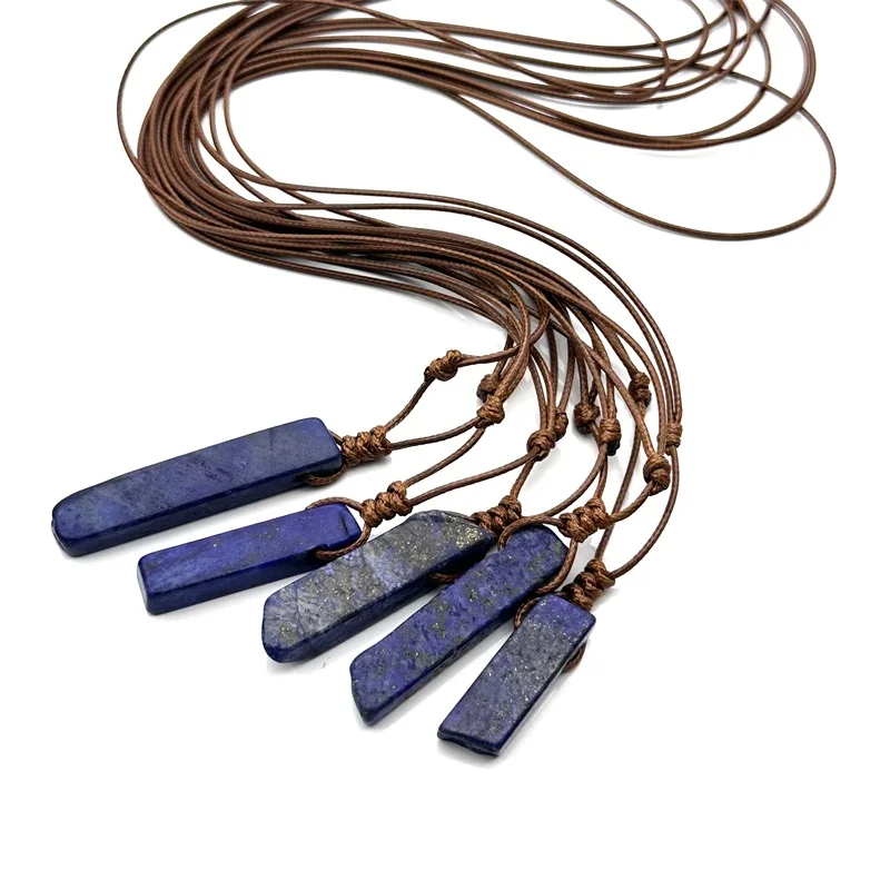 5/10/20 шт. коричневая веревка плетеная нестандартная полоса синий камень подвеска