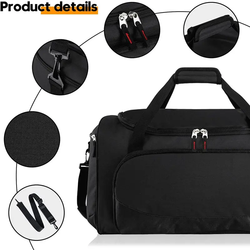 55L Collapsible Large Gym Sport and Travel Duffle Bag,Black