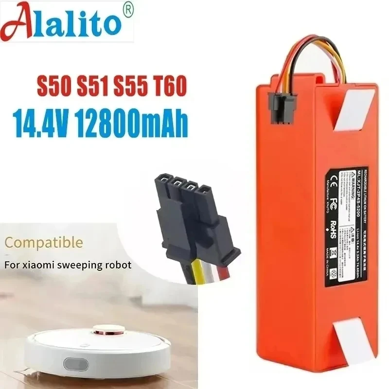 

New 14.4V li-ion Battery Robotic Vacuum cleaner Replacement Battery for Xiaomi Robot Roborock S50 S51 S55 Accessory Spare Parts