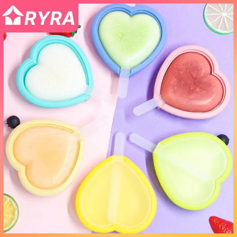 

Heart-shaped Popsicle Mold Quick-frozen Creative Cake Mold Frozen With Sticks Homemade Ice Lolly Moulds Kitchen Gadgets Ice Tray