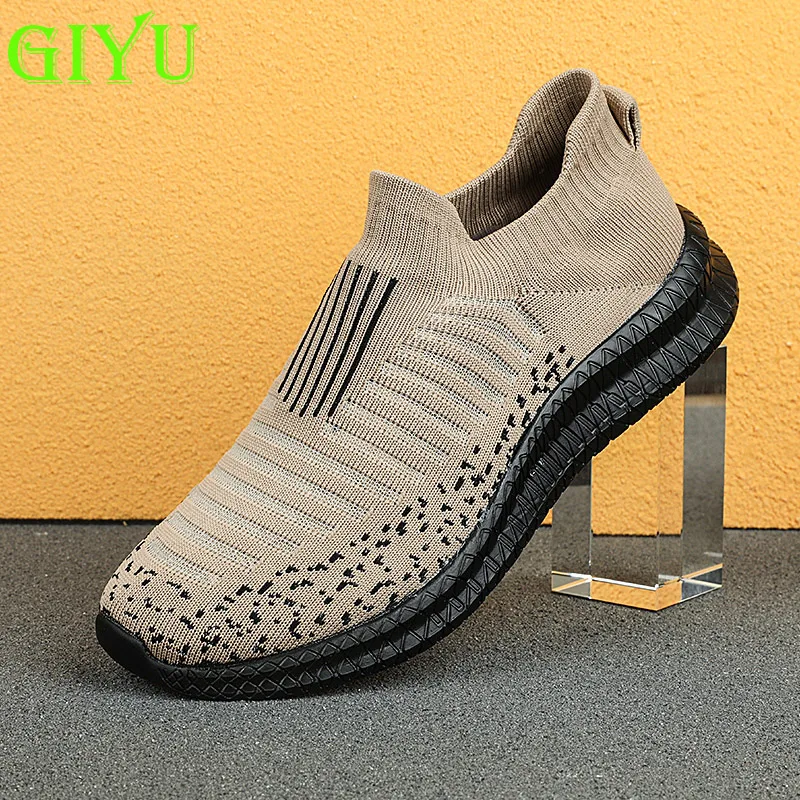 

New In Spring 2022 Foot Set Men's Shoes Breathable Flying Weaving Mesh Shoes Light Outdoor Men's Sports Shoes Large Size 38-46