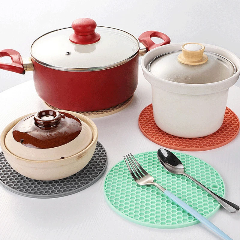 Silicone Mat Coaster Food Grade Material Placemat Non-slip Table Kitchen Accessories Gadgets Round Cup |