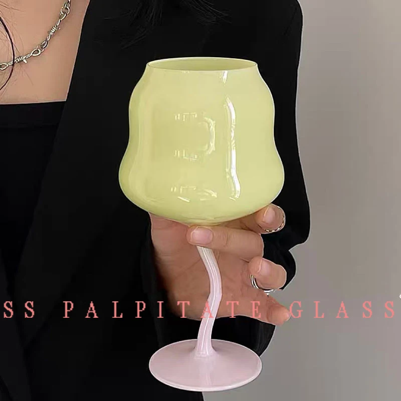 

PALPITATE Vintage Color Wine Glass Cup Kitchen Restaurant Party Goblet Large Capacity Home Decor Champagne Whiskey Cup Drinkware