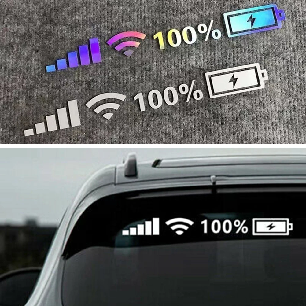 

Car Sticker 100% Wifi Battery Level Signal Decals Vinyl Reflective Stickers Universal Decor Accessories