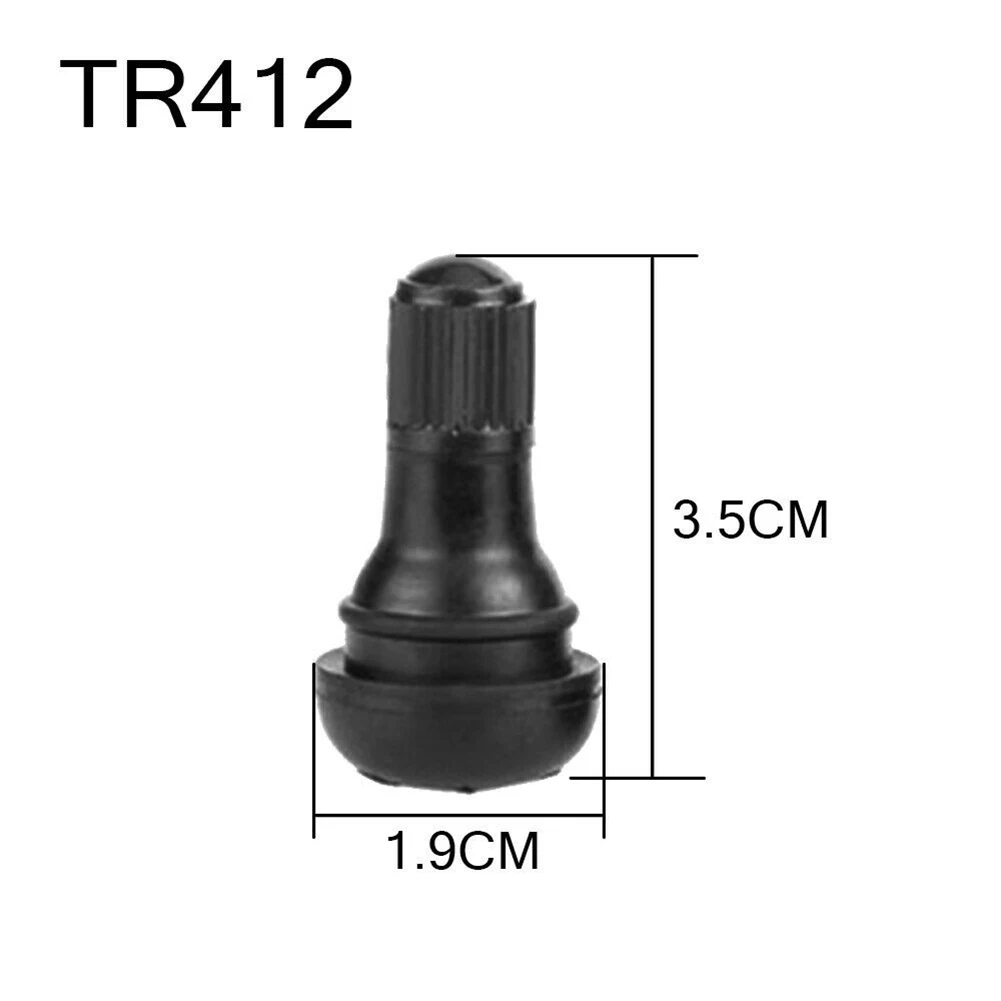 

10pcs TR412 Tubeless Tire Valve Stems Snap-in Rubber Car Vacuum Tire Tubeless Tyre Valve Stems For Auto Motorcycle ATV Wheel