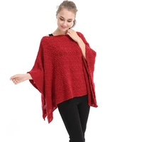 women spring autumn shawl lady knitted wrap batwing pullover cloak loose solid color sweater fall winter poncho wholesale fpwp23
