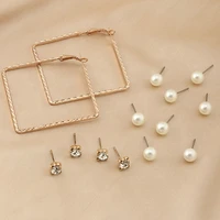 fashion hoop earrings set women imitation pearls hoop earrings oversize circle punk earring female fashion jewelry