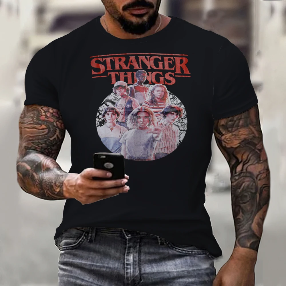 

Футболки с коротким рукавом «очень странные дела», 4 футболки, женские/мужские футболки, Клубные футболки Hellfire, веселые футболки на все сезо...