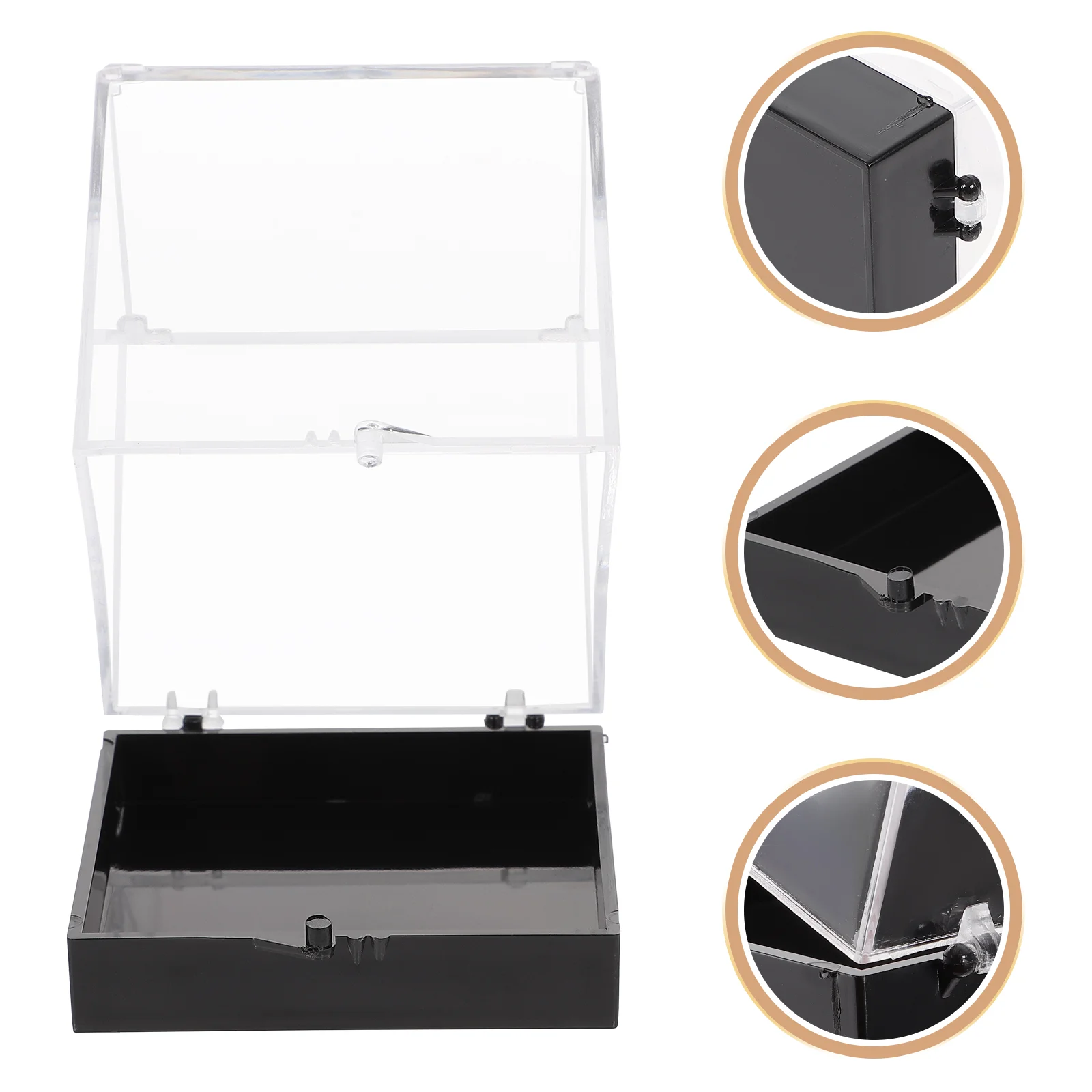 

2 Pcs Rock Storage Box Clear Container Mineral Display Case Sample Boxes Specimen Transparent Plastic Small Square