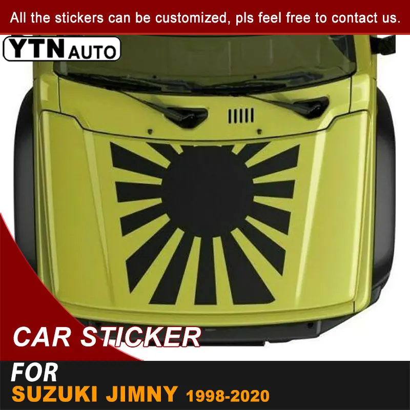 

Солнечная полоса капота ковш Автомобильная наклейка для Suzuki Jimny 1998-2016 2017 2018 2019 2020 графические виниловые наклейки аксессуары