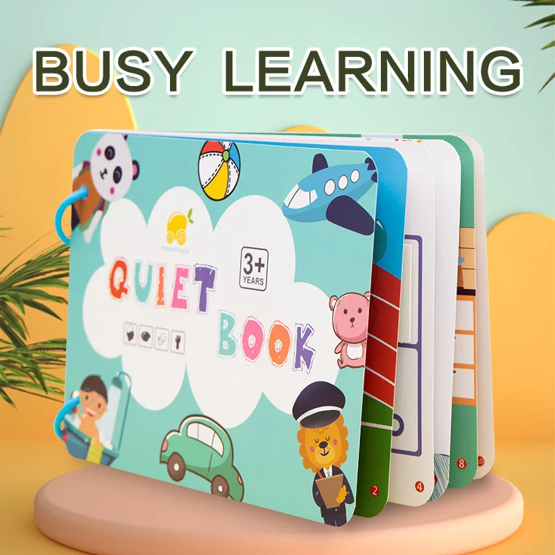 

Small Quiet Book Animal Fruit Multiple Cognition Montessori Baby Sticker Focus Training Enlightenment Puzzle Toy Early Education