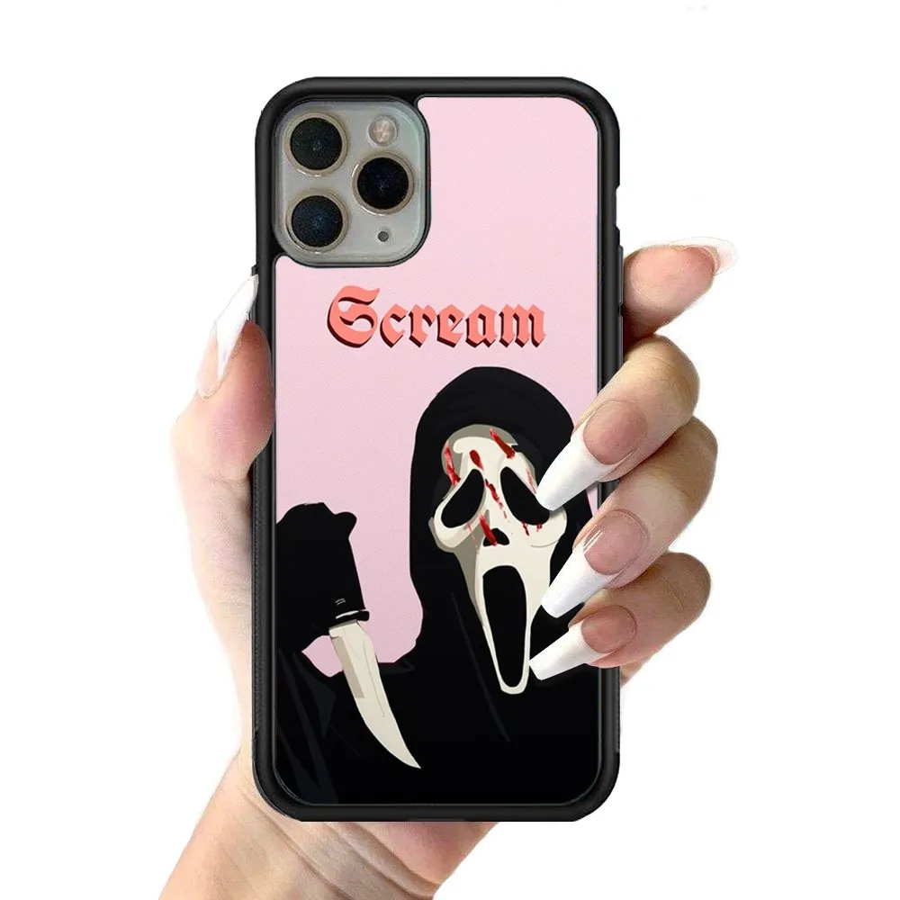 Ghostface Horror Scream Art Phone Case Silicone PC+TPU Case For IPhone 14 11 12 13 Pro Max 8 7 6 Plus X XR Hard Fundas