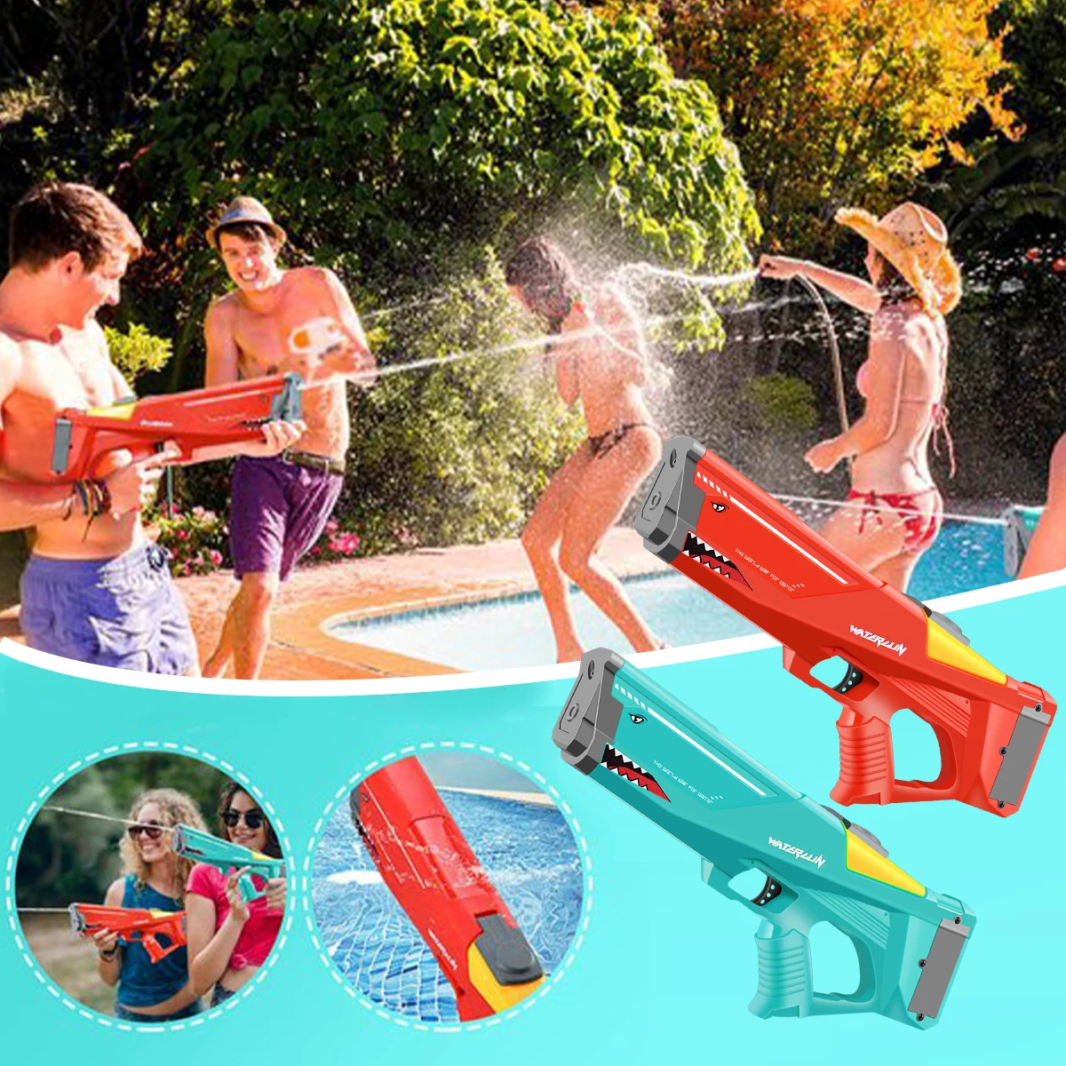 

Electric Water Sprayer Automatic Water Pistol Toy Water Squirt Pistol with 500ML Capacity and 39ft Long Range Water Sprayer Toy