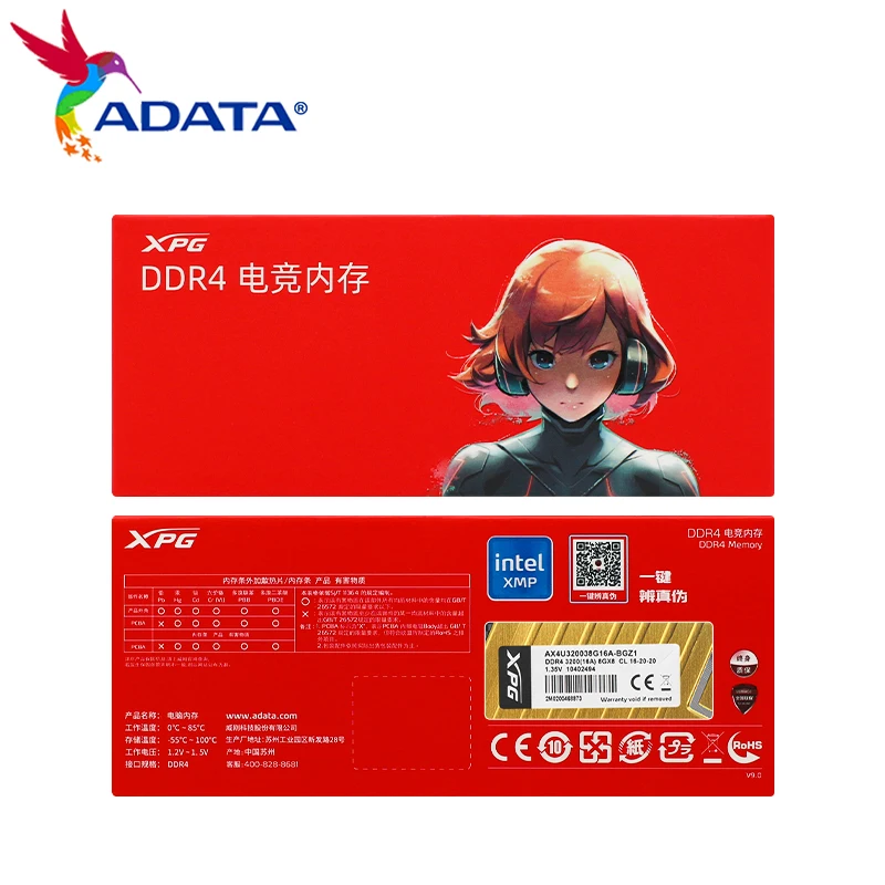 Оригинальная память ADATA XPG Z1 DDR4 ОЗУ для настольных ПК игровая 8 ГБ 3200 МГц
