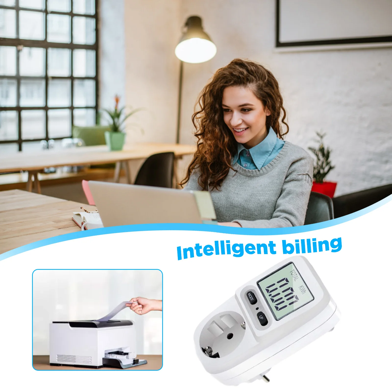 

Billing Sockets with Backlight Intelligent Biller Digital Display Electricity Bill Metering Socket Suitable for Computers