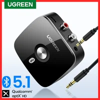 UGREEN Bluetooth RCA приемник 5,1 aptX HD 3,5 мм разъем Aux беспроводной адаптер Музыка для ТВ автомобиля 2RCA Bluetooth аудио приемник aptX