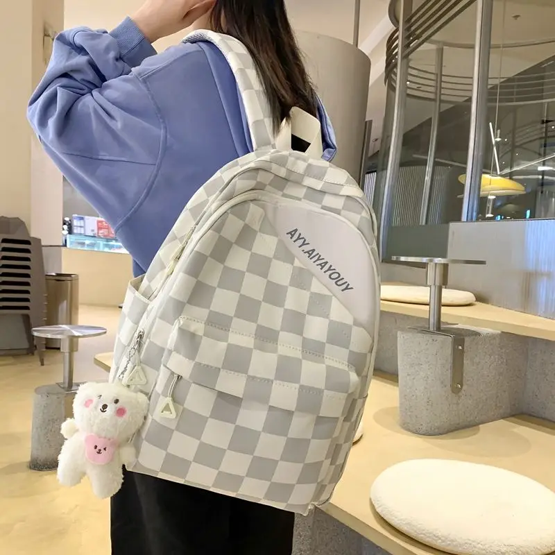 

Qyahlybz children school bag female college students large capacity backpack ins wind high school girls school backpack