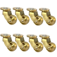 8pcs european 1 solid brass castors round plate caster furniture wheel sofa tables and chairs swivel casters hardware dc151