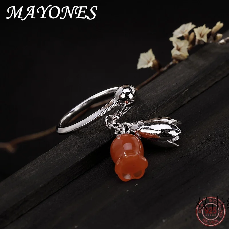 Женское серебряное кольцо с подвеской в винтажном стиле инкрустированное