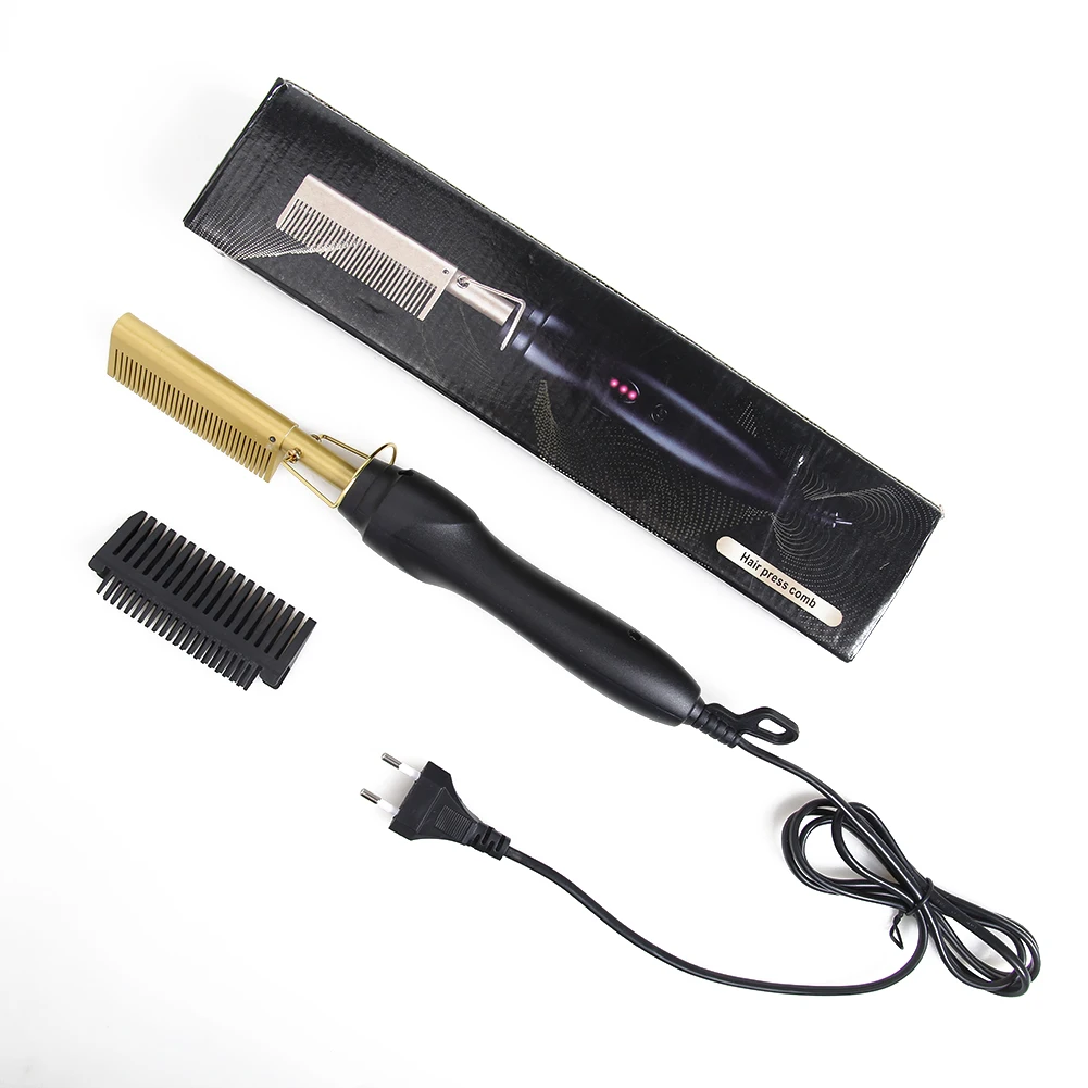 Hot Comb Hair Straightener Curler Wet Dry Hair Comb Electric Hot Heating Comb Flat Iron Hair Straightening Brush Styling Tool