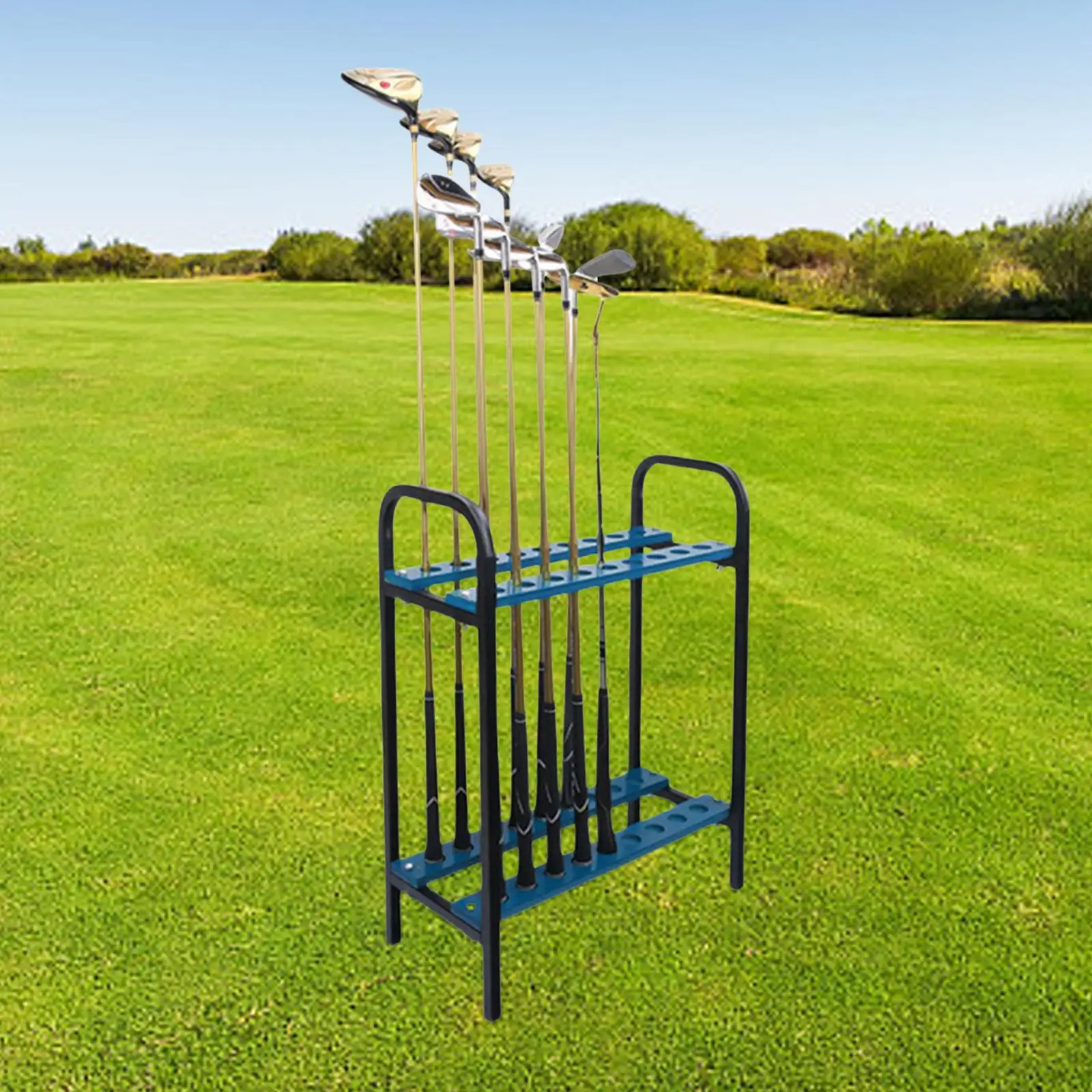 

Golf Club Holder Golf Clubs Organizer Durable Steel Holds 18 Clubs Golf Club Display Rack for Indoor Outdoor Game Room Yard Lawn