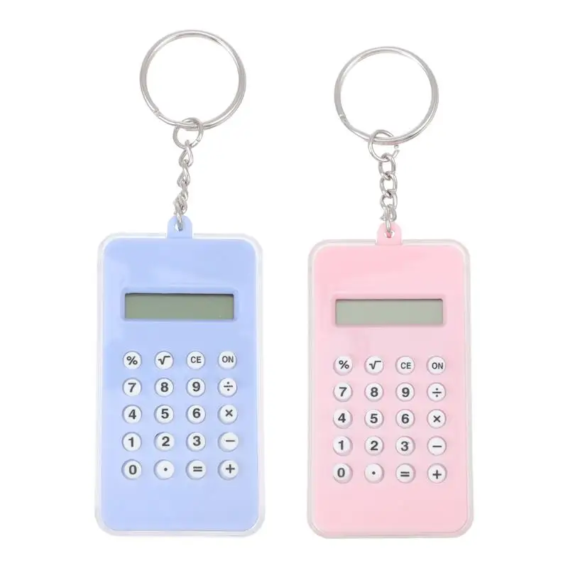 

2pcs Creative Calculator Key Chain Pendant Key Ring Creative Bag Hanging Decor