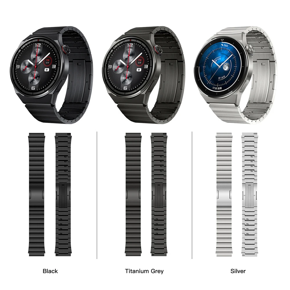 22MM Titanium Metal Strap For Huawei Watch 3 Pro /GT3 GT 2 42 46mm /GT2 Pro Watchband Bracelet wristband Quick remove link Black