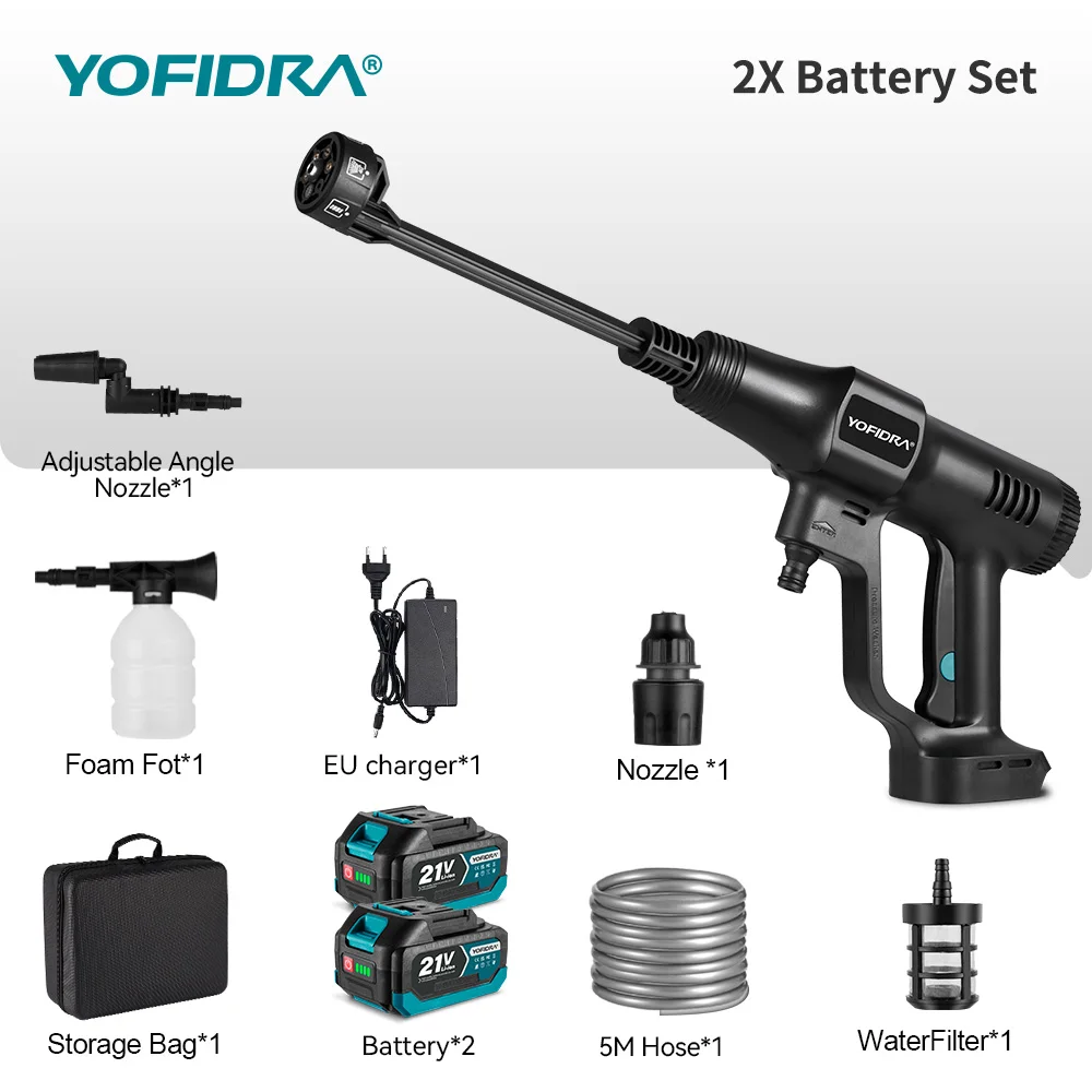 

Беспроводная мойка высокого давления YOFIDRA 3500W 200Bar 6 в 1 для аккумулятора Makita