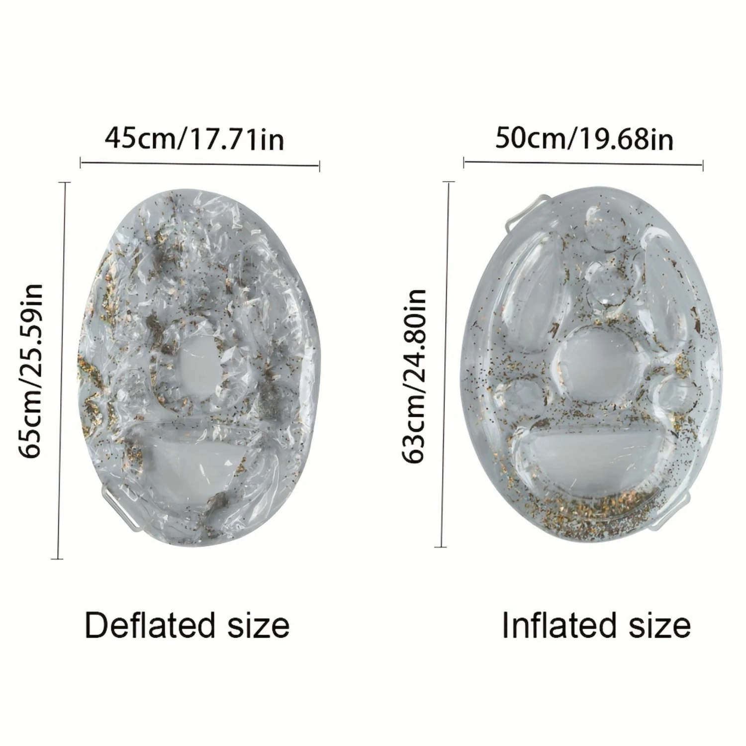 Сверкающий надувной держатель для напитков - прозрачный плавающий поднос