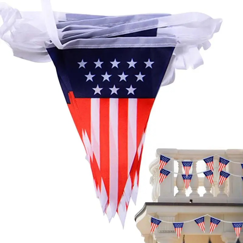 

4th American Flag 1421 20PCS Desk Flag American USUSA United States Of America Square Table Flag Desk Triangle Flag