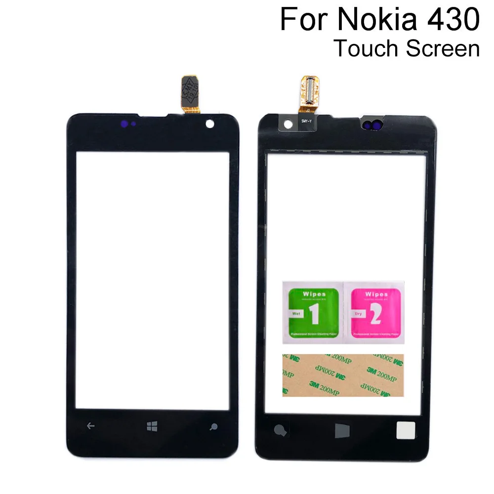 

Мобильный сенсорный экран для Nokia Microsoft Lumia 430 N430 Сенсорное стекло Переднее стекло дигитайзер панель сенсорные инструменты 3M клей