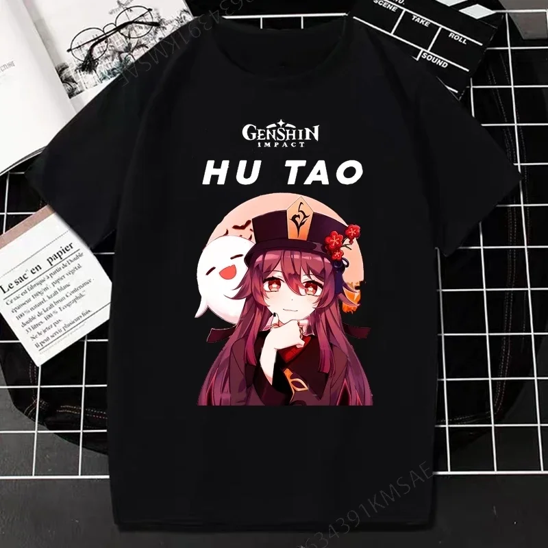 Футболка Game Genshin Impact Kawaii с аниме-принтом женская футболка большого размера для