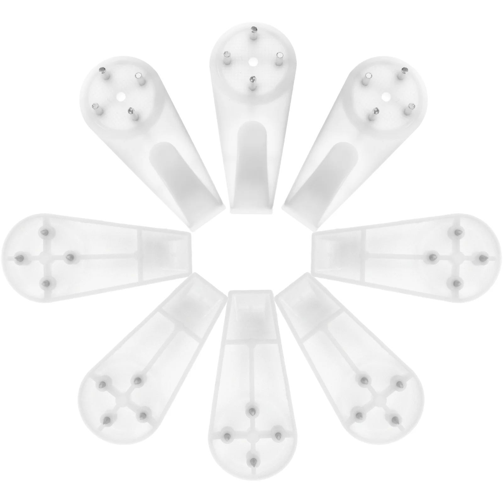 

60 Pcs Invisible Picture Hanger No Damage Wall Hangers Concrete Without Drilling Non Trace Seamless Nails White Plastic