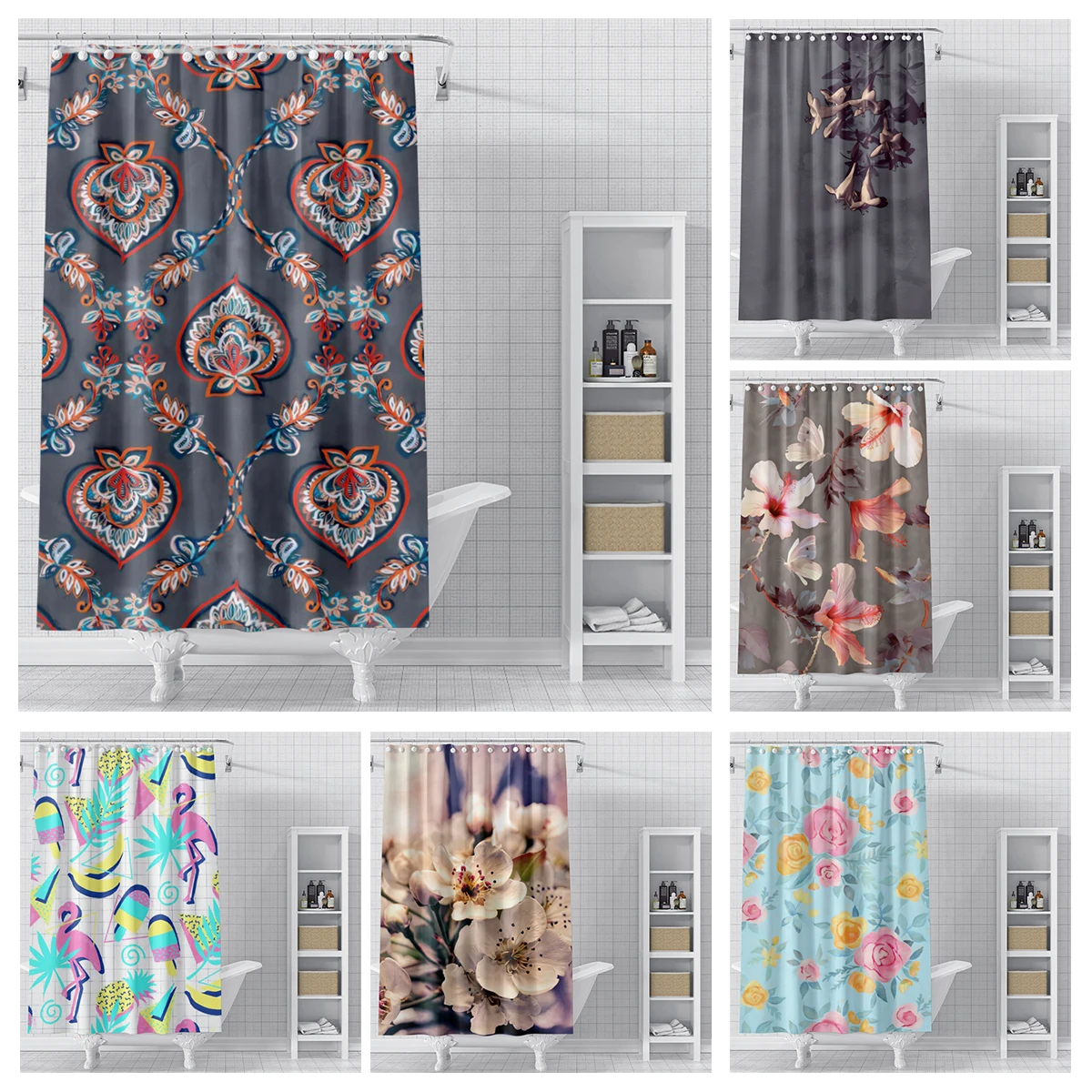 Занавески для домашнего душа ванной комнаты водонепроницаемые занавески из