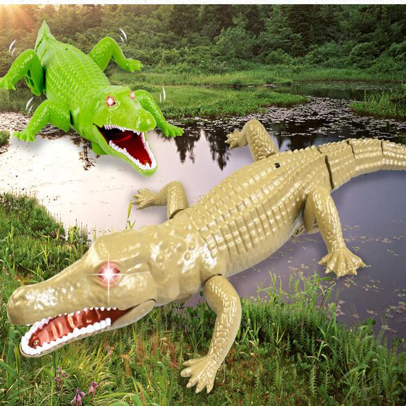 Simulation Animal Infrared Remote Control Crocodile Tricky Scary Eyes Glowing Reptile Animals Children Christmas Gifts