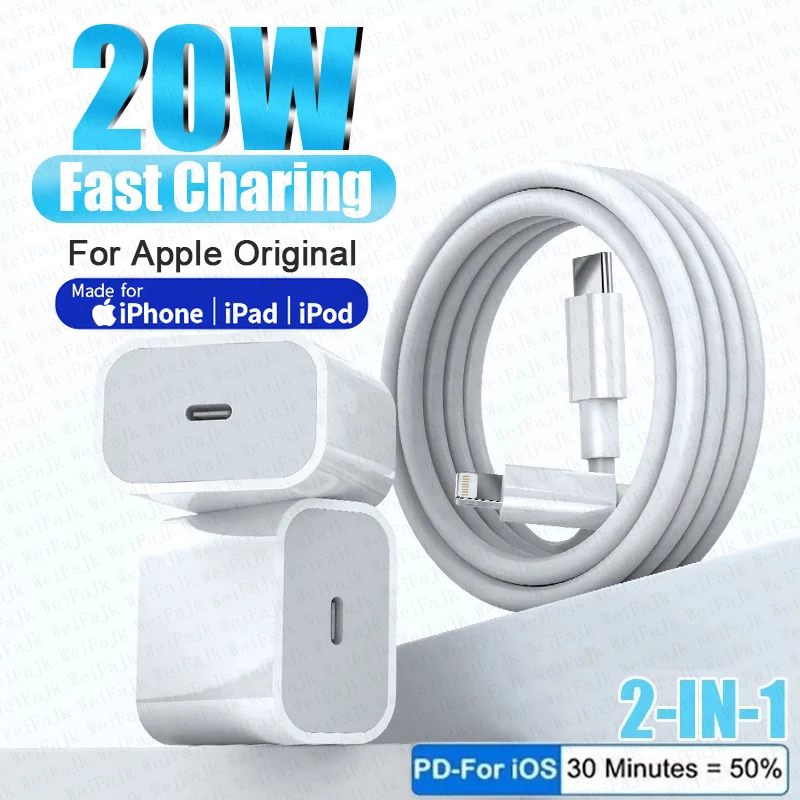 Original PD 20W Fast Charger Type C iPhone Quick Charge Adapter US EU Plug Samsung Tourist Wall Charger for Xiaomi Huawei Honor