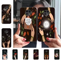 witches moon tarot flowers butterflies phone case for samsung s20 lite s21 s10 s9 plus for redmi note8 9pro for huawei y6 cover