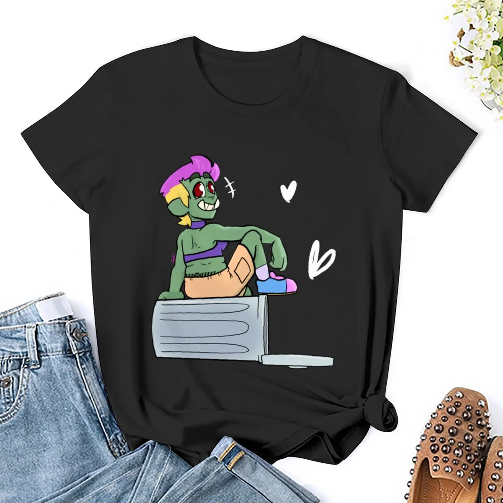 Smoo: футболка с изображением мусора летний топ кавайная одежда женская женские