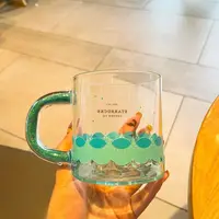 Drinking Glass Cup Blue Gradient Diamond Bubble Tea Coffee Cup And Mugs Wine Glasses Korea Star Dad Summer Ocean Series